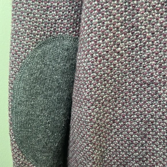 Jos A Bank Reserve Cardigan Mens XL Purple-Gray Full Zip Elbow Patch Hipster Dad - Picture 5 of 8